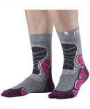 Chaussettes en laine MONNET - MID EXTRA LIGHT - Gris et Rose