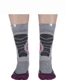 Chaussettes en laine MONNET - MID EXTRA LIGHT - Gris et Rose