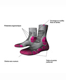 Chaussettes en laine MONNET - MID EXTRA LIGHT - Gris et Rose