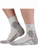 Chaussettes en lin MONNET - TREK LIN MID - Gris et Bleu
