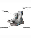 Chaussettes en lin MONNET - TREK LIN MID - Gris et Bleu
