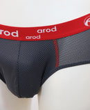 slip homme coutures plates ZEXY 3D ajouré graphite et rouge