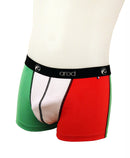 MEN'S TECHNICAL BOXER FLAT STITCHING ZIGGY GREEN-WHITE-RED