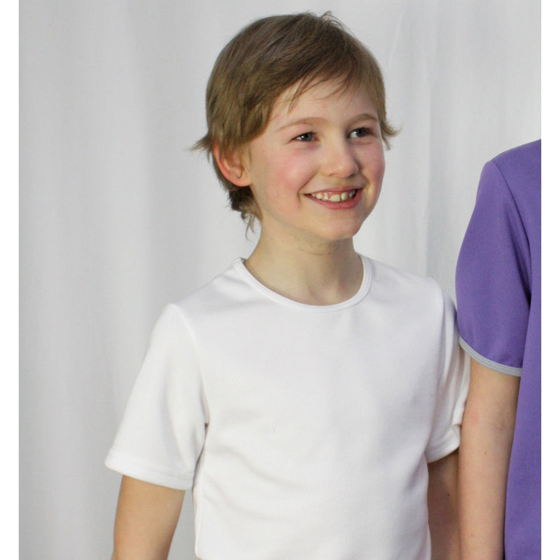 t-shirt enfant manches courtes KAZI blanc