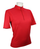 t-shirt femme manches courtes col zippé WINCY rouge