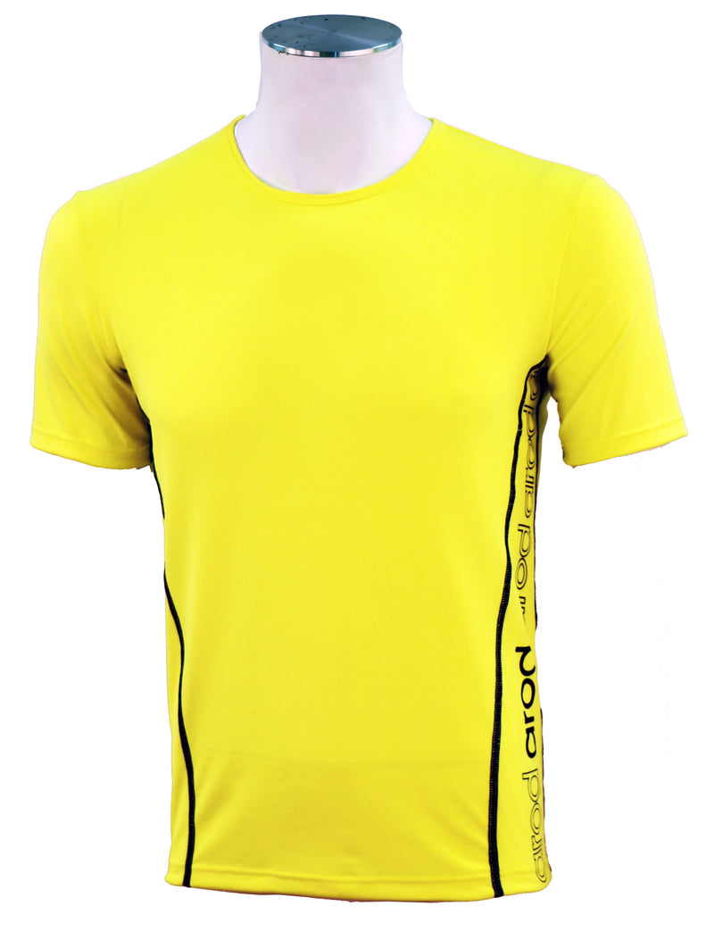 T-shirt homme manches courtes col rond ZUN jaune FLUO