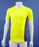 T-shirt homme respirant ZUN jaune FLUO et côtés Ebène