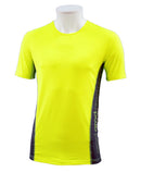 T-shirt homme respirant ZUN jaune FLUO et côtés Ebène