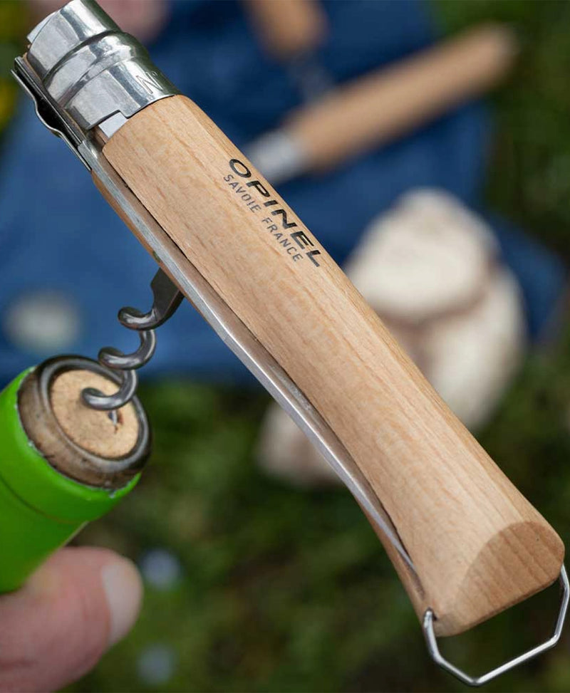 couteau opinel N°10 tire-bouchon décapsuleur ACHON hêtre