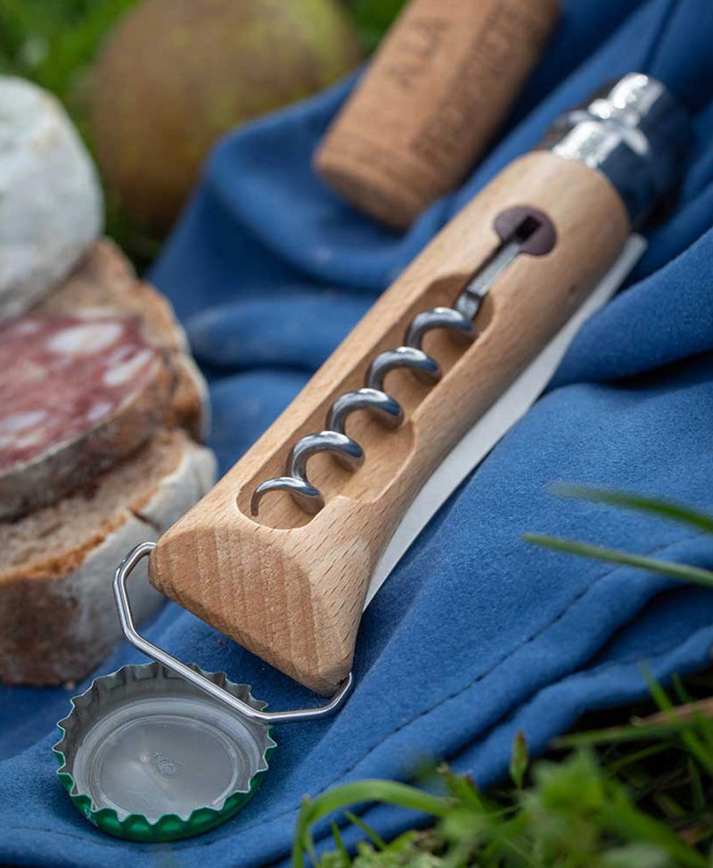 couteau opinel N°10 tire-bouchon décapsuleur ACHON hêtre