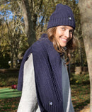 Echarpe coloris Marine uni - ref. AMAUD - marque BLANC BONNET