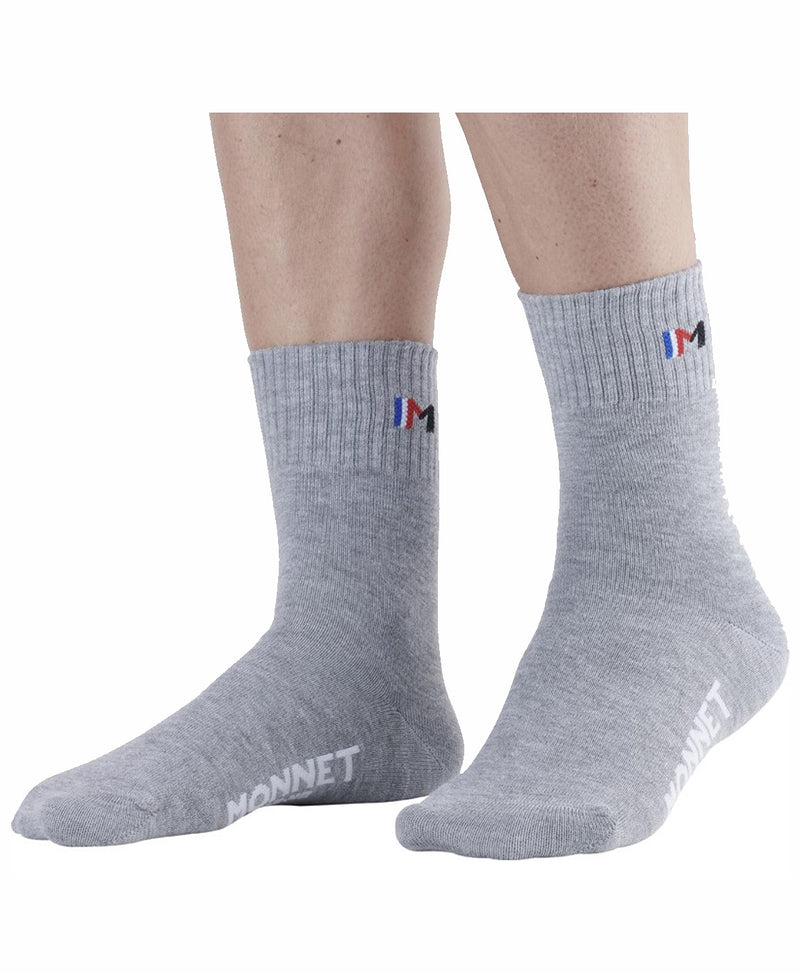 Chaussettes doubles MID TWIN de chez MONNET - col. Gris