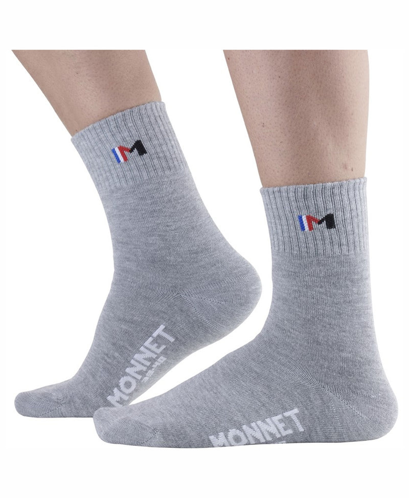 Chaussettes doubles MID TWIN de chez MONNET - col. Gris