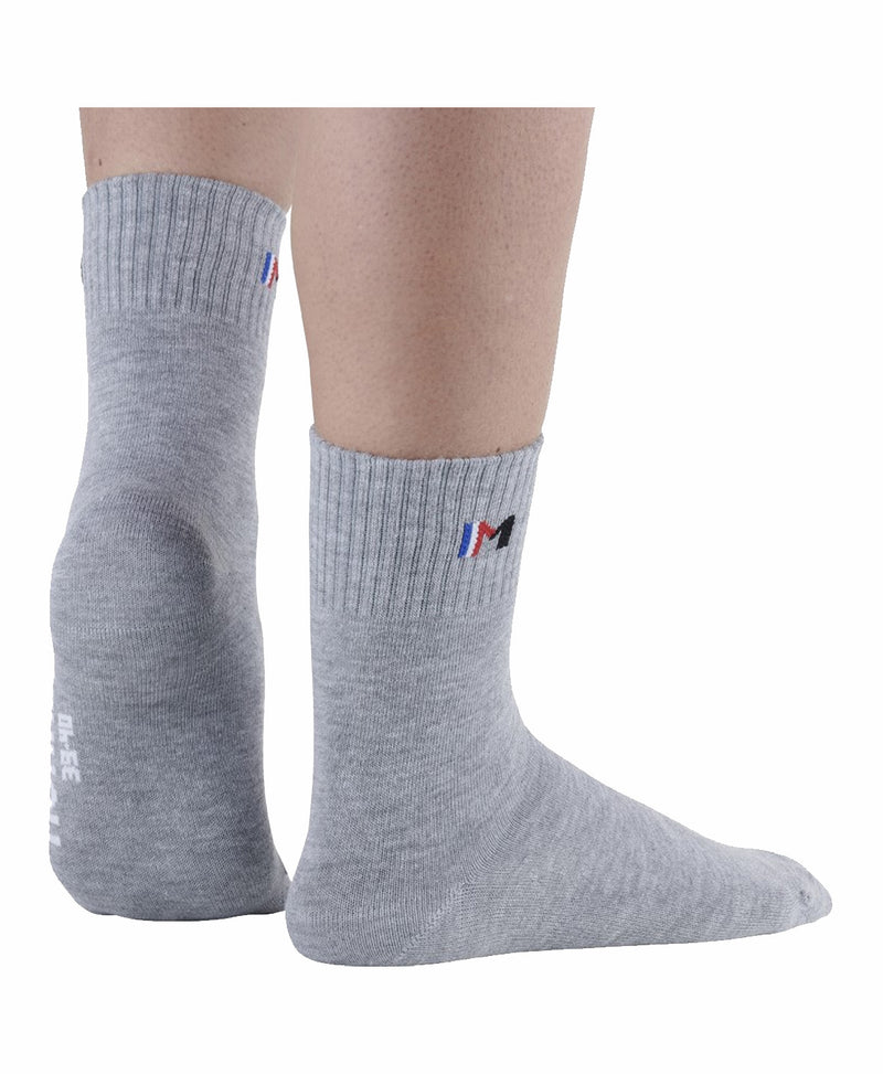 Chaussettes doubles MID TWIN de chez MONNET - col. Gris