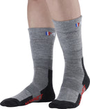 chaussettes laine mérinos jarrettes AWOOL gris