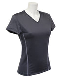 t-shirt femme manches courtes col V WIIT ardoise & argent