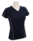 NOUVEAU t-shirt femme ref. WIIT Marine et Blanc en Coton Bio / Elasthanne