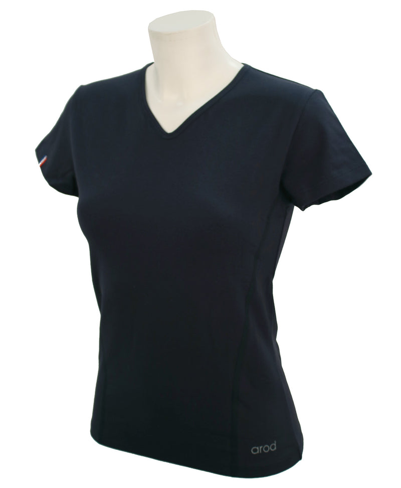 NOUVEAU t-shirt femme - réf. WIIT Marine uni - Coton Bio / Elasthanne