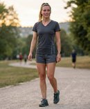 WOMEN'S BREATHABLE STRETCH T-SHIRT WIIT TURQUOISE