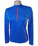 t-shirt femme manches longues WILMA Bleu Roi et Rose FLUO