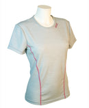 NOUVEAU T-shirt femme manches courtes WOOCY Argile