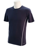 T-shirt homme manches courtes col rond ZUN coton BIO Marine et Blanc