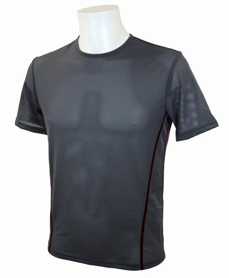 t-shirt homme manches courtes col rond ZUN 3D ajouré Graphite / Noir