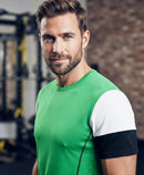 T-shirt homme manches courtes col rond ZUN Vert / Blanc / Noir