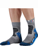Chaussettes en laine MONNET - MID EXTRA LIGHT - Gris et Bleu