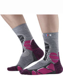 Chaussettes en laine MONNET - MID EXTRA LIGHT - Gris et Rose
