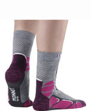 Chaussettes en laine MONNET - MID EXTRA LIGHT - Gris et Rose