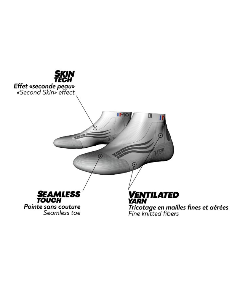 Socquettes MONNET - RUN X-LIGHT - blanc/gris