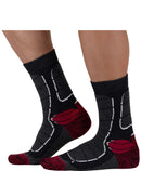 Chaussette laine MONNET - TREK MEDIUM - Gris foncé et Bordeaux