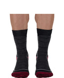 Chaussette laine MONNET - TREK MEDIUM - Gris foncé et Bordeaux