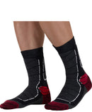 Chaussette laine MONNET - TREK MEDIUM - Gris foncé et Bordeaux