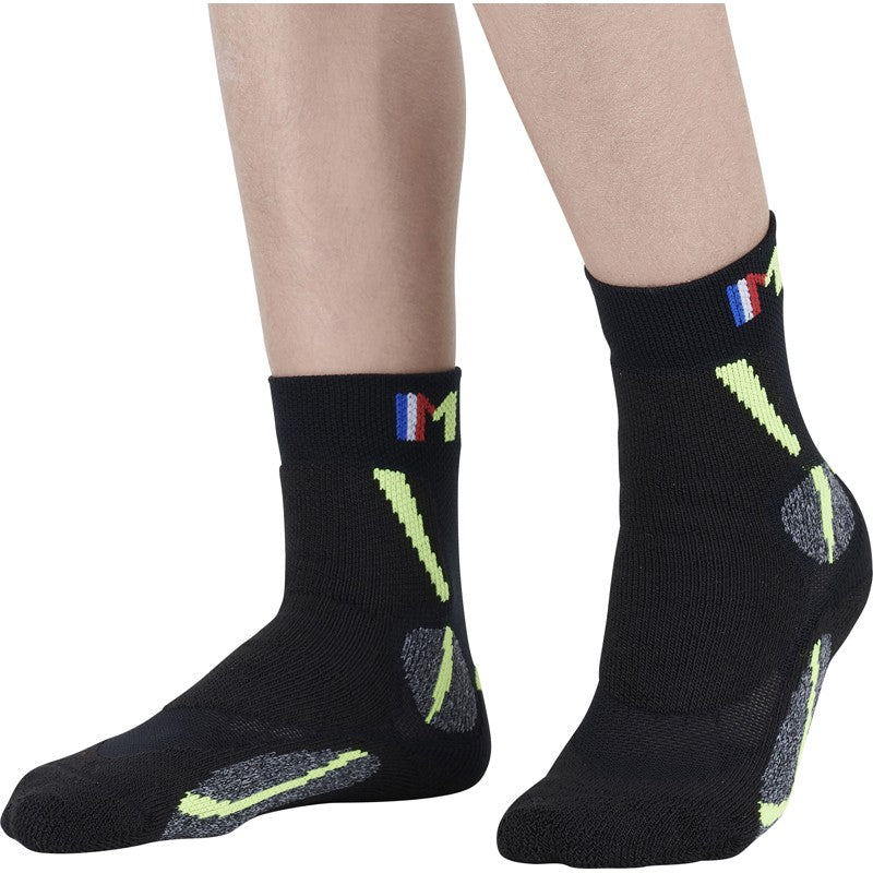 Chaussette trek enfant MONNET - réf. TREK JUNIOR - noir/vert