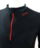 T-shirt homme manches longues col zippé ZOULOU noir rouge