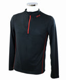 T-shirt homme manches longues col zippé ZOULOU noir rouge
