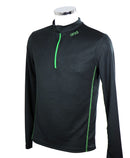 T-shirt homme manches longues col zippé ZOULOU noir vert