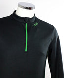 T-shirt homme manches longues col zippé ZOULOU noir vert