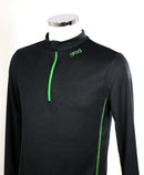 T-shirt homme manches longues col zippé ZOULOU noir vert