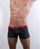 boxer homme coutures plates ZIGGY ardoise et rouge