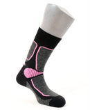 chaussettes laine soie jarrettes APERT Noir / Rose
