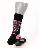 chaussettes laine soie jarrettes APERT Noir / Rose