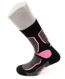 chaussettes laine soie jarrettes APERT Noir / Rose