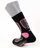 chaussettes laine soie jarrettes APERT Noir / Rose