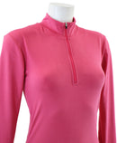 t-shirt femme manches longues col zippé WINDY fuchsia