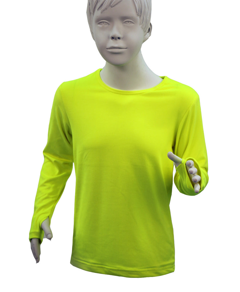 t-shirt enfant manches longues KAMI jaune FLUO