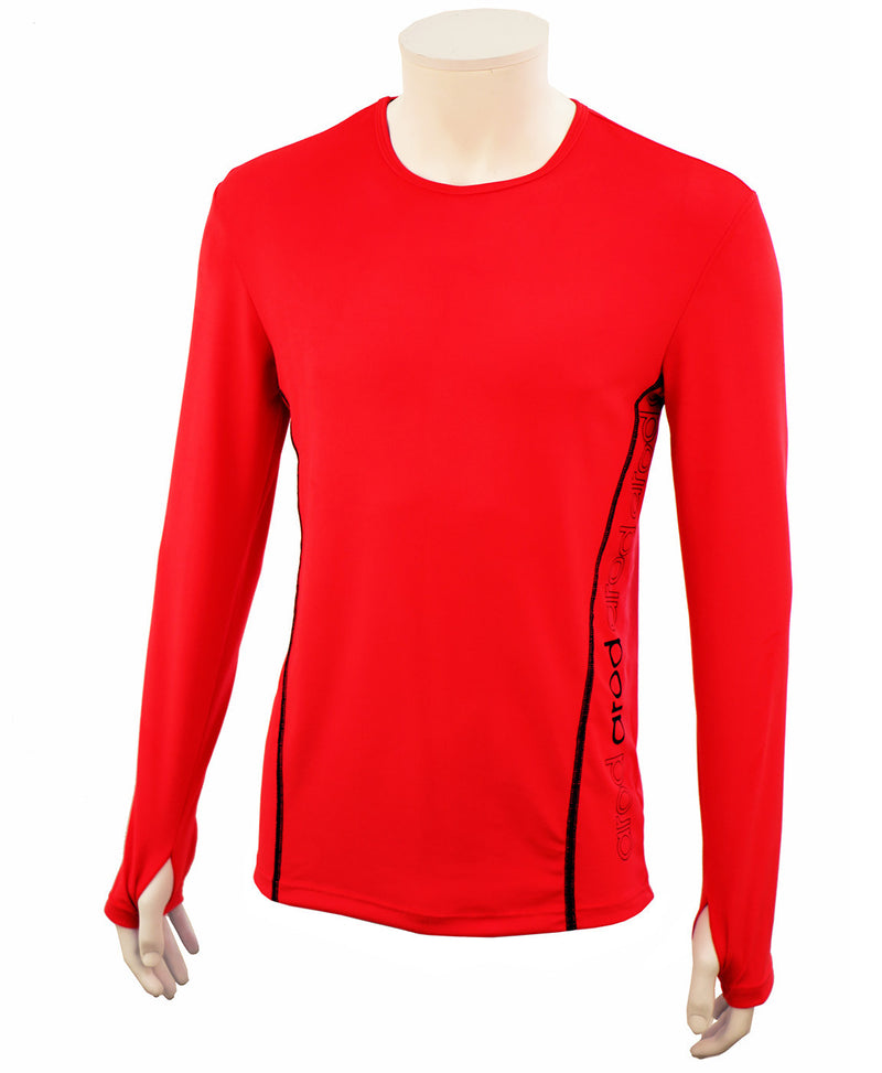 T-shirt homme manches longues col rond ZAMIR Rouge