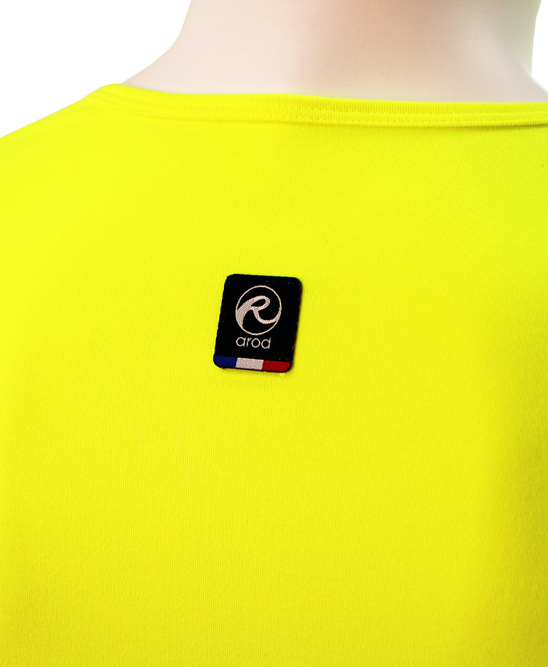 T-shirt homme manches longues col rond ZAMIR jaune FLUO